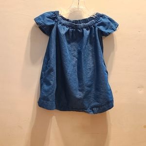 Ralph Lauren Polo Girls Short-sleeved Chambray Blue Dress. Size 4.